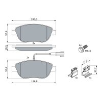 BOSCH 0 986 424 596 Bremsbelagsatz, Scheibenbremse