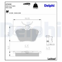 DELPHI LP1018 Bremsbelagsatz, Scheibenbremse