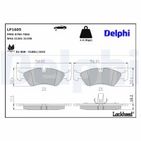 DELPHI LP1605 Bremsbelagsatz, Scheibenbremse