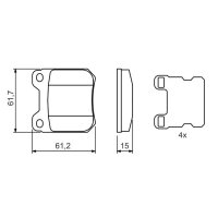 BOSCH 0 986 490 500 Bremsbelagsatz, Scheibenbremse