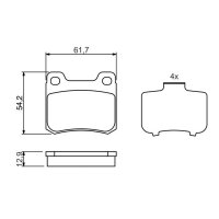 BOSCH 0 986 466 874 Bremsbelagsatz, Scheibenbremse