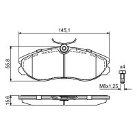 BOSCH 0 986 424 204 Bremsbelagsatz, Scheibenbremse