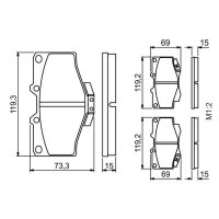 BOSCH 0 986 424 268 Bremsbelagsatz, Scheibenbremse