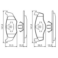 BOSCH 0 986 424 449 Bremsbelagsatz, Scheibenbremse