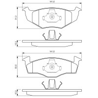 BOSCH 0 986 424 449 Bremsbelagsatz, Scheibenbremse