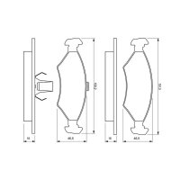 BOSCH 0 986 424 462 Bremsbelagsatz, Scheibenbremse