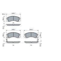 BOSCH 0 986 424 523 Bremsbelagsatz, Scheibenbremse