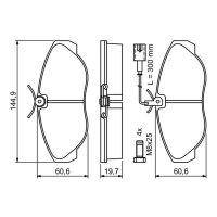 BOSCH 0 986 424 556 Bremsbelagsatz, Scheibenbremse