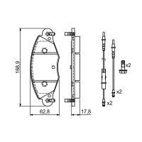 BOSCH 0 986 424 581 Bremsbelagsatz, Scheibenbremse