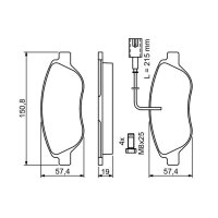 BOSCH 0 986 424 595 Bremsbelagsatz, Scheibenbremse