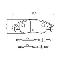BOSCH 0 986 424 598 Bremsbelagsatz, Scheibenbremse