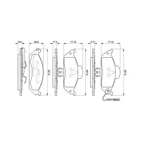 BOSCH 0 986 424 611 Bremsbelagsatz, Scheibenbremse