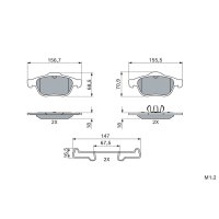 BOSCH 0 986 424 616 Bremsbelagsatz, Scheibenbremse