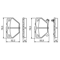 BOSCH 0 986 424 630 Bremsbelagsatz, Scheibenbremse
