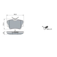 BOSCH 0 986 494 040 Bremsbelagsatz, Scheibenbremse