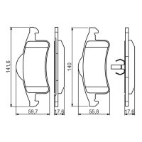 BOSCH 0 986 424 665 Bremsbelagsatz, Scheibenbremse