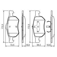 BOSCH 0 986 424 668 Bremsbelagsatz, Scheibenbremse