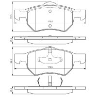 BOSCH 0 986 424 668 Bremsbelagsatz, Scheibenbremse