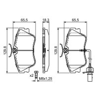 BOSCH 0 986 424 672 Bremsbelagsatz, Scheibenbremse