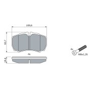 BOSCH 0 986 424 750 Bremsbelagsatz, Scheibenbremse