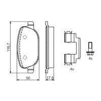 BOSCH 0 986 424 775 Bremsbelagsatz, Scheibenbremse