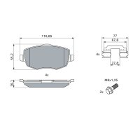 BOSCH 0 986 424 793 Bremsbelagsatz, Scheibenbremse