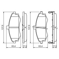 BOSCH 0 986 424 810 Bremsbelagsatz, Scheibenbremse