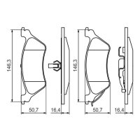 BOSCH 0 986 424 816 Bremsbelagsatz, Scheibenbremse