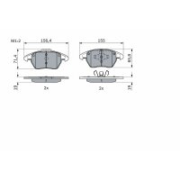 BOSCH 0 986 424 825 Bremsbelagsatz, Scheibenbremse