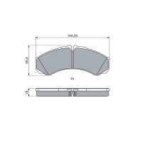 BOSCH 0 986 424 833 Bremsbelagsatz, Scheibenbremse