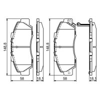 BOSCH 0 986 461 142 Bremsbelagsatz, Scheibenbremse