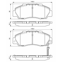 BOSCH 0 986 461 142 Bremsbelagsatz, Scheibenbremse