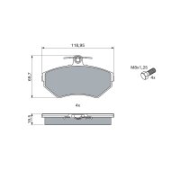 BOSCH 0 986 494 021 Bremsbelagsatz, Scheibenbremse