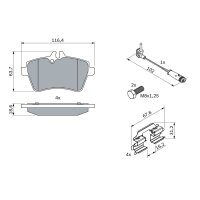 BOSCH 0 986 494 087 Bremsbelagsatz, Scheibenbremse