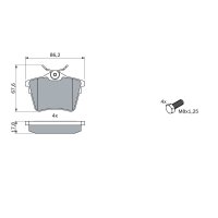 BOSCH 0 986 494 095 Bremsbelagsatz, Scheibenbremse