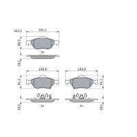 BOSCH 0 986 494 101 Bremsbelagsatz, Scheibenbremse