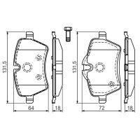 BOSCH 0 986 494 168 Bremsbelagsatz, Scheibenbremse
