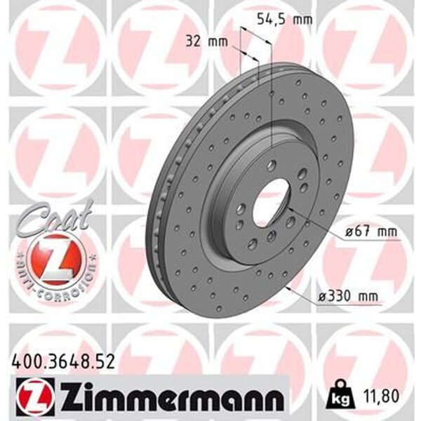 ZIMMERMANN 400.3648.52 Bremsscheibe