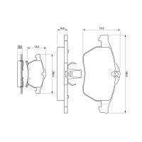 BOSCH 0 986 424 488 Bremsbelagsatz, Scheibenbremse
