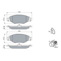 BOSCH 0 986 494 039 Bremsbelagsatz, Scheibenbremse
