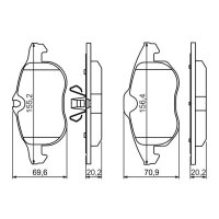 BOSCH 0 986 494 044 Bremsbelagsatz, Scheibenbremse