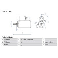BOSCH 0 986 016 250 Starter
