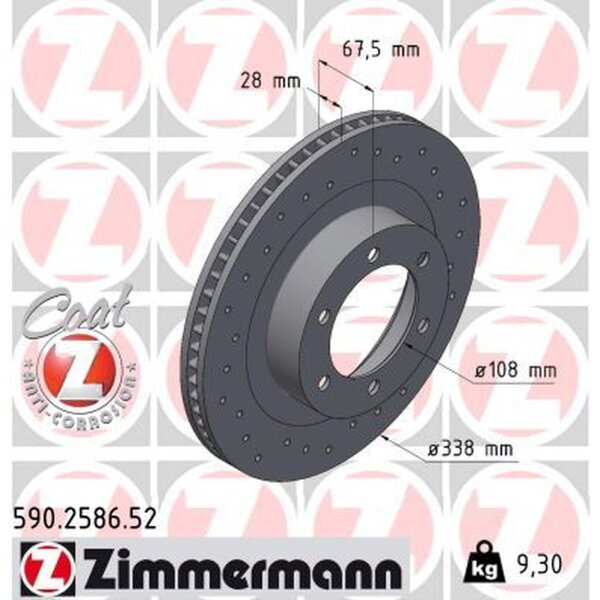 ZIMMERMANN 590.2586.52 Bremsscheibe