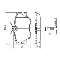 BOSCH 0 986 469 410 Bremsbelagsatz, Scheibenbremse