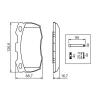 BOSCH 0 986 494 291 Bremsbelagsatz, Scheibenbremse