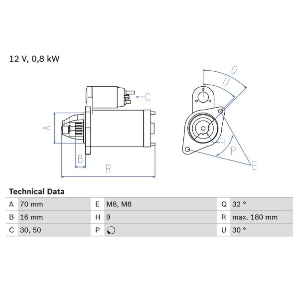 BOSCH 0 986 022 151 Starter