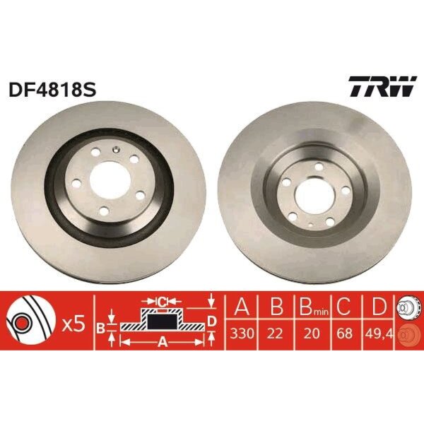 TRW DF4818S Bremsscheibe