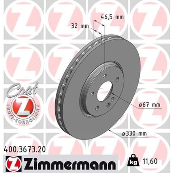 ZIMMERMANN 400.3673.20 Bremsscheibe