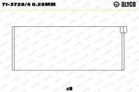 GLYCO 71-3728/4 0.25mm Pleuellagerschale