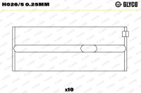 GLYCO H026/5 0.25mm Kurbelwellenlagerschale